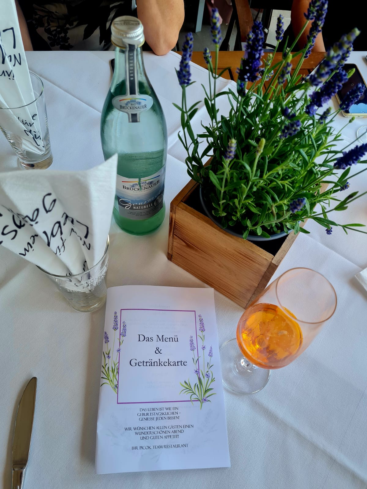Festlich gedeckter Tisch im Restaurant Picok